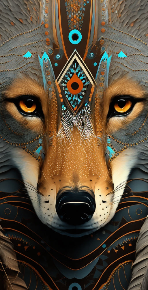 Fox spirit animal digital print leggings