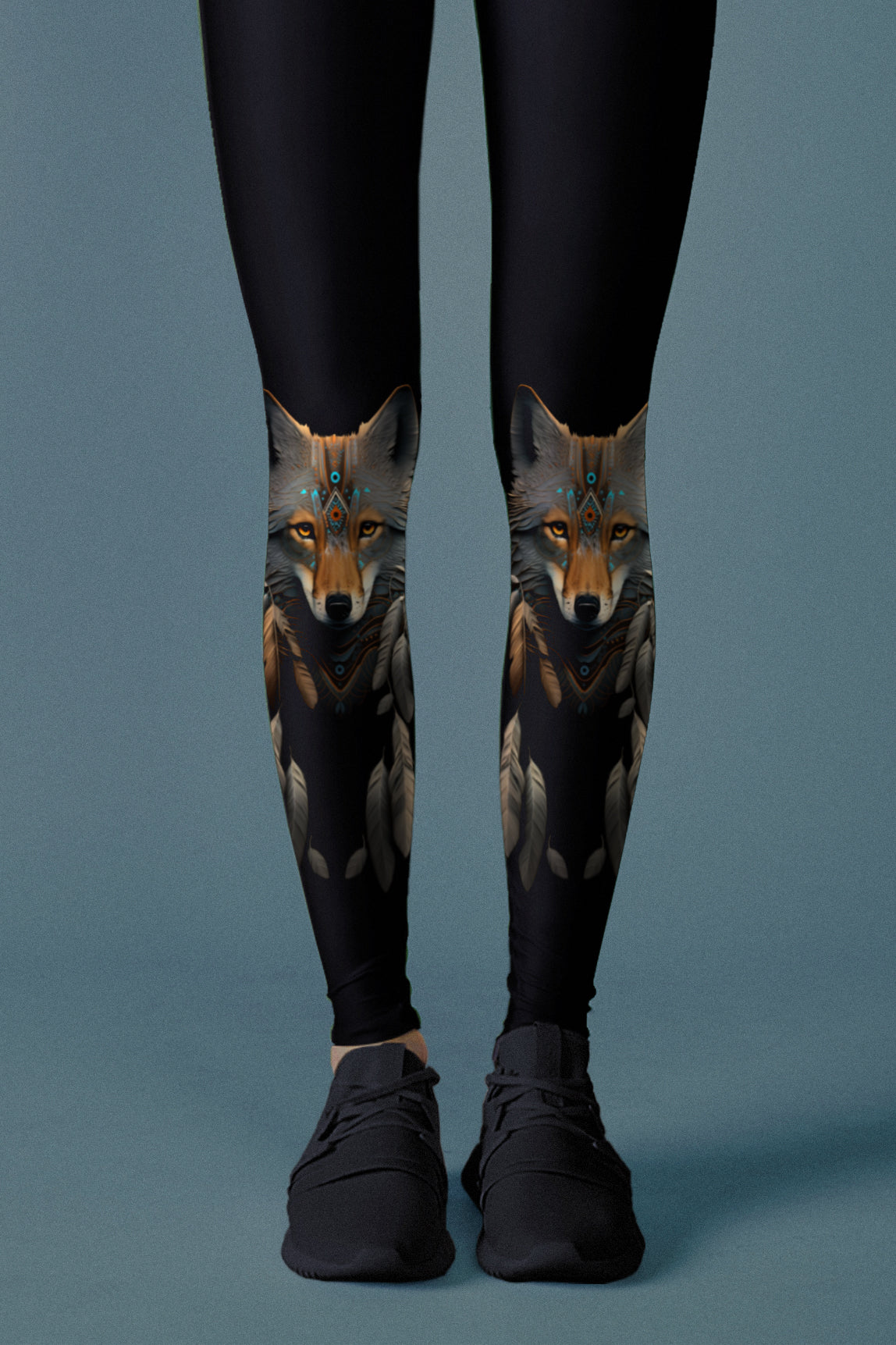 Fox spirit animal digital print leggings